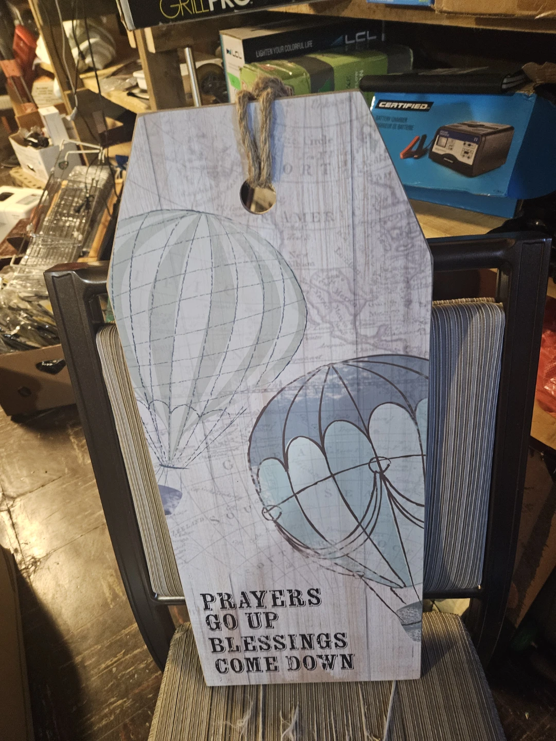Decorative Wooden Sign with Hot Air Balloons - photo 2