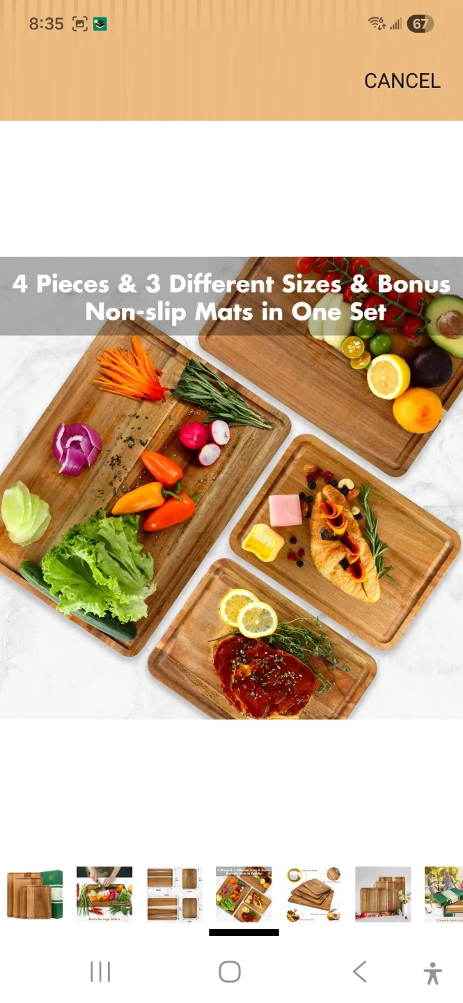 AZRHOM Large Wood Cutting Boards Set of 4 - photo 5
