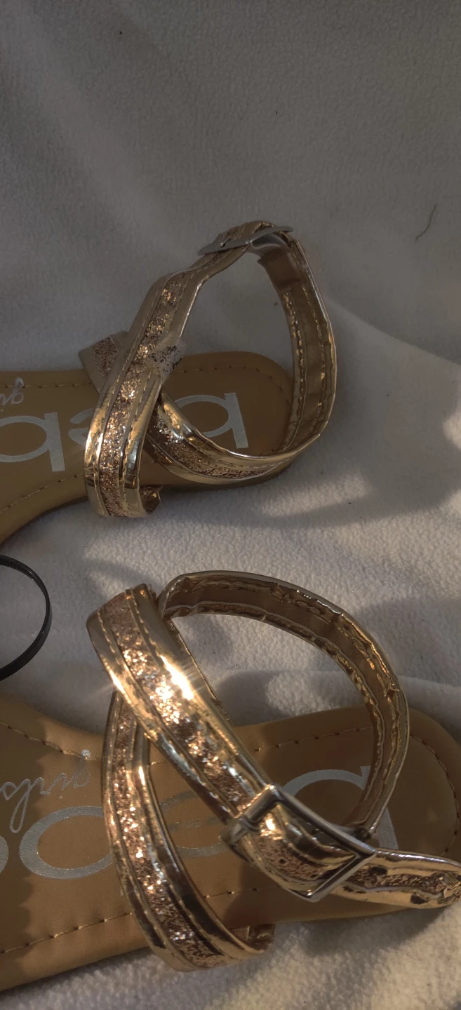 Bebe Girls Gold Glitter Sandals size 1 - photo 3