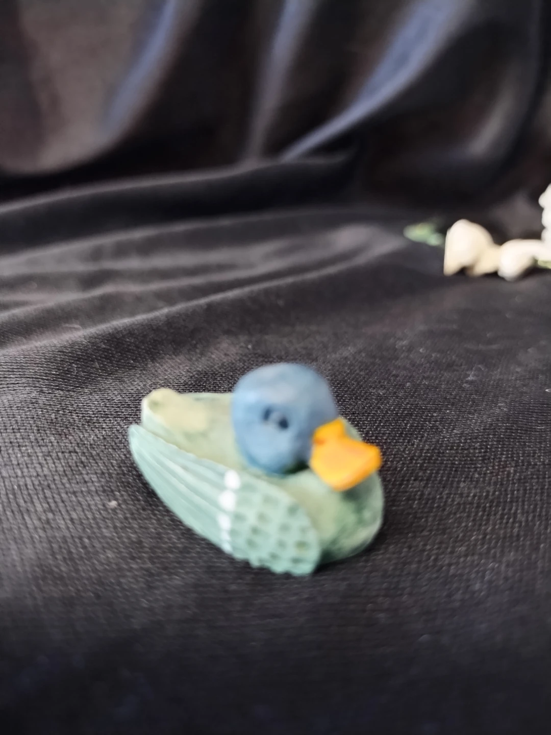Hand Painted Duck and Bear Figurine 1987
