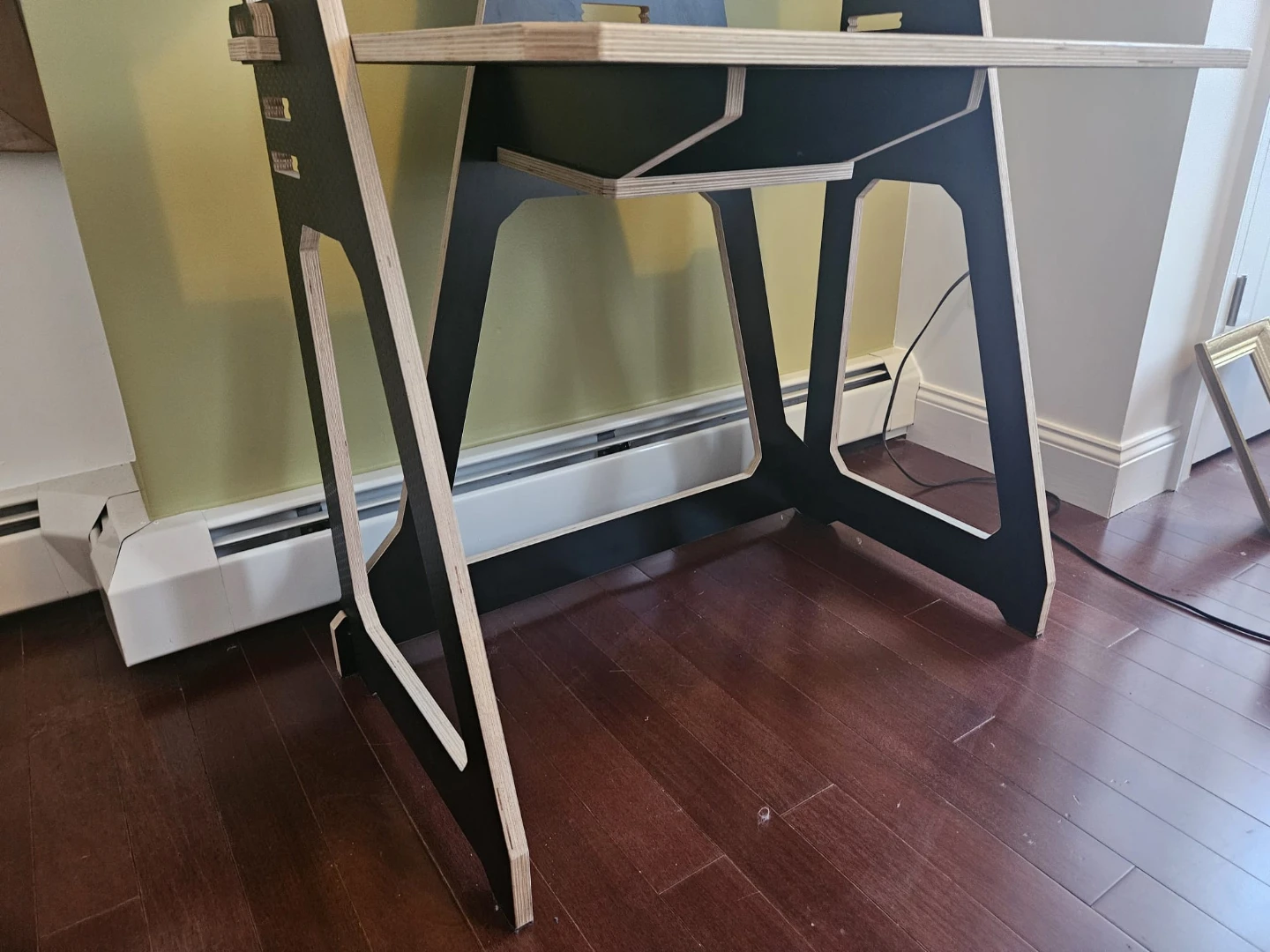 Black Work from Home Desk with Monitor Shelf - photo 5