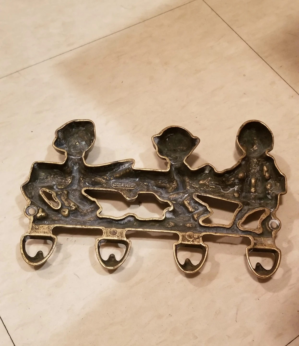 Vintage Brass 4-Hook wall decor - photo 2