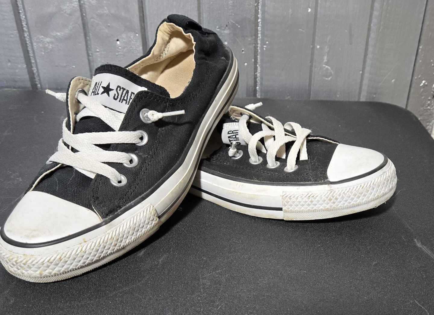 Converse All Star Black Canvas Sneakers - Women's Size 8 - photo 2