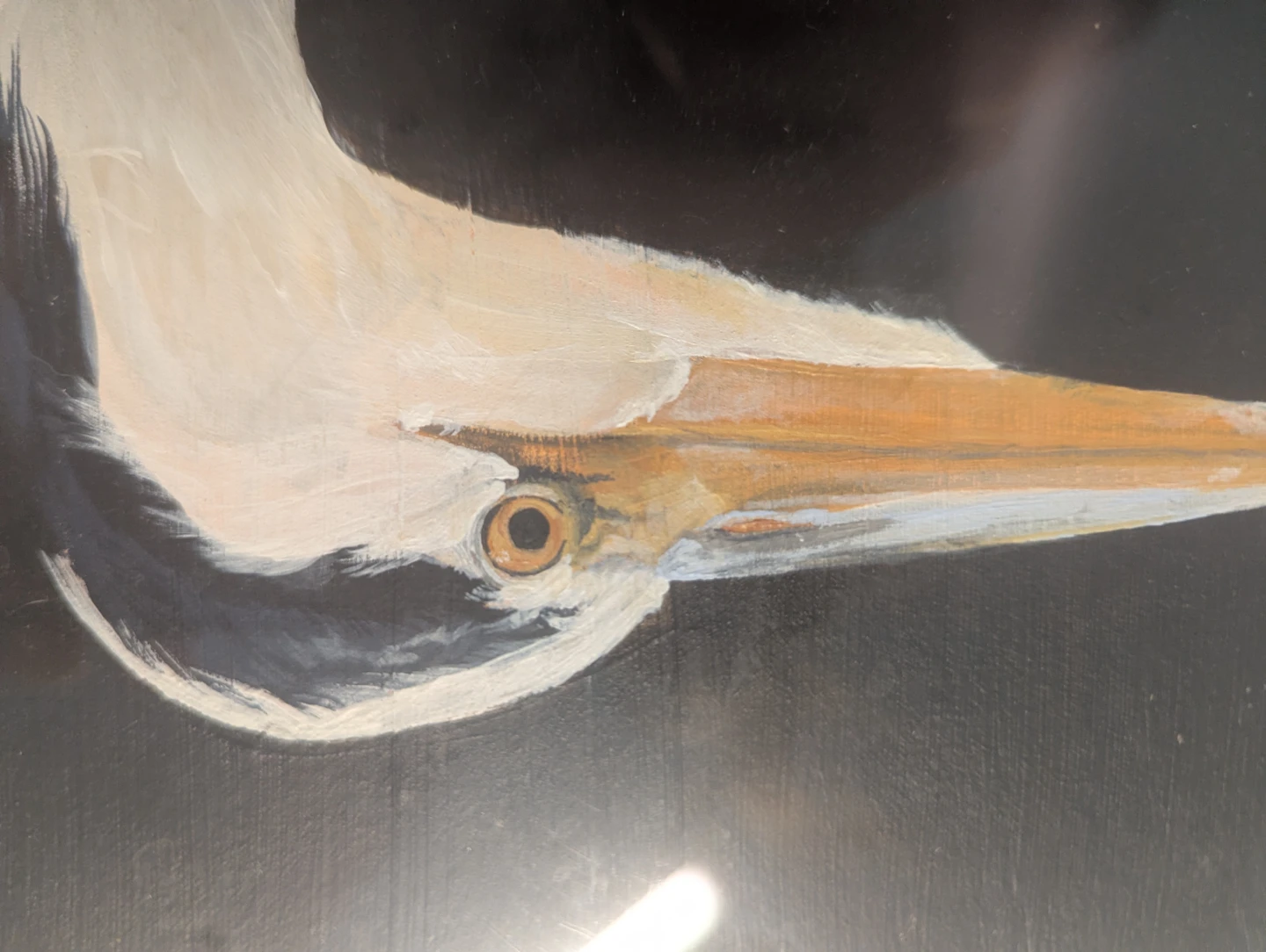 Framed Original Acrylic Painting  of Heron - photo 5