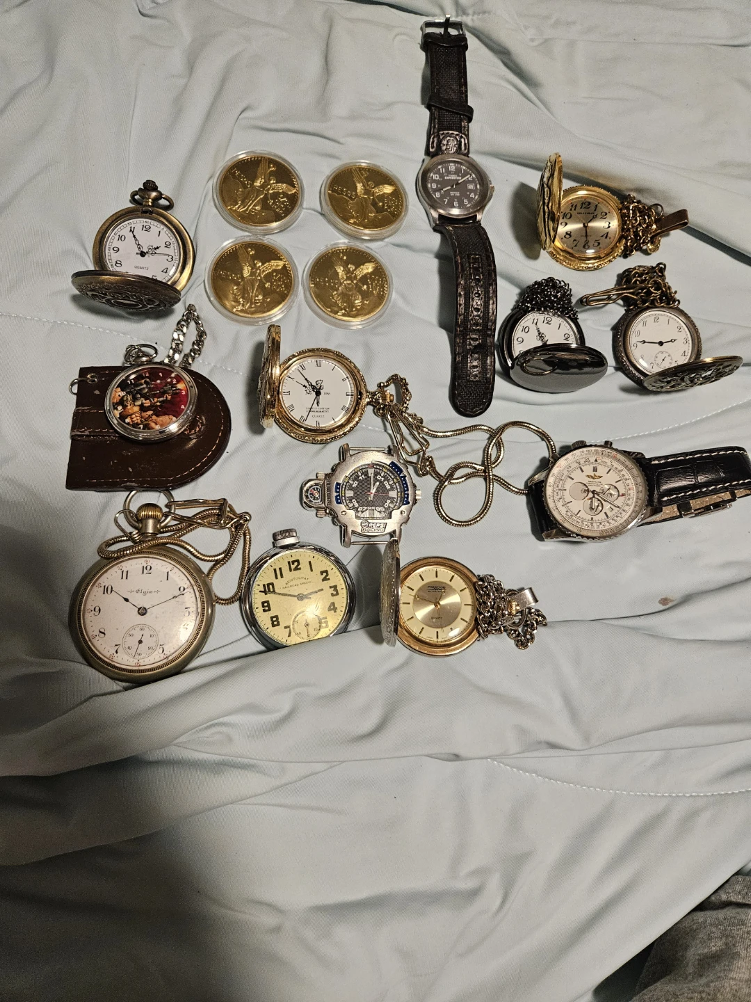 Assorted Watches, Coins, Chains, and Jewelry Lot - photo 2