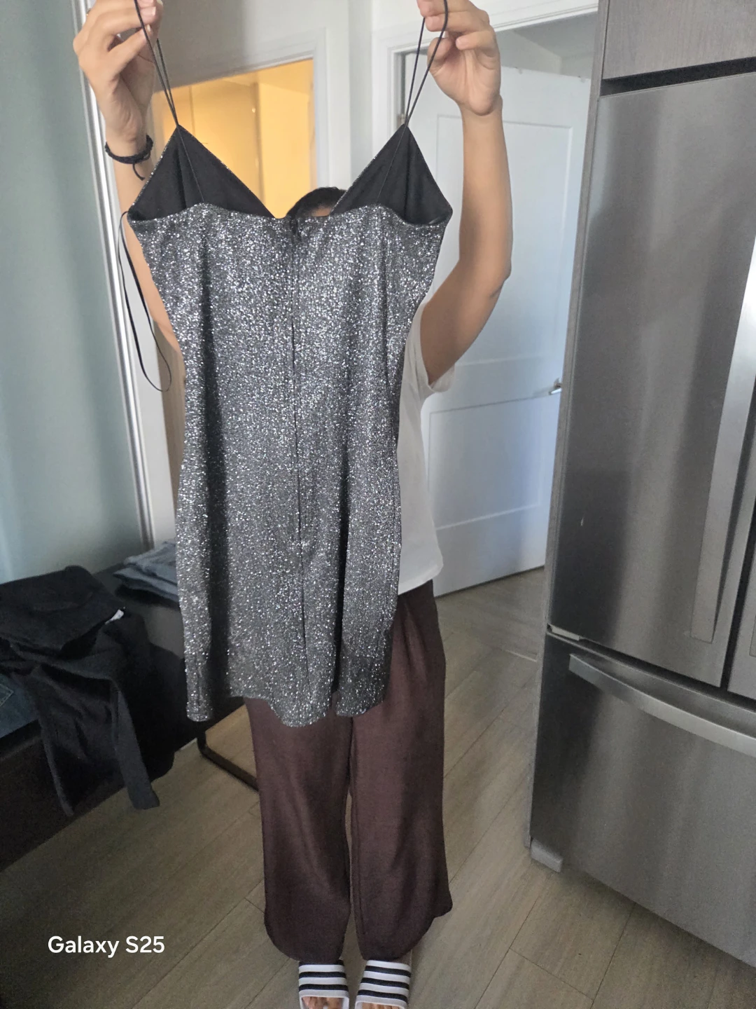 Sparkly Silver Spaghetti Strap Mini Dress - photo 4