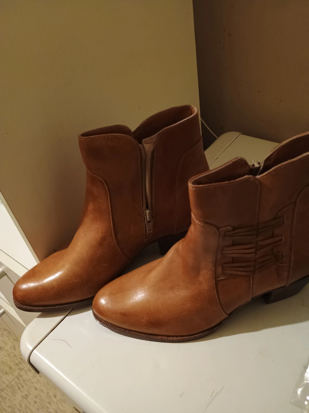 Franco Sarto Brown Leather Ankle Boots - photo 2