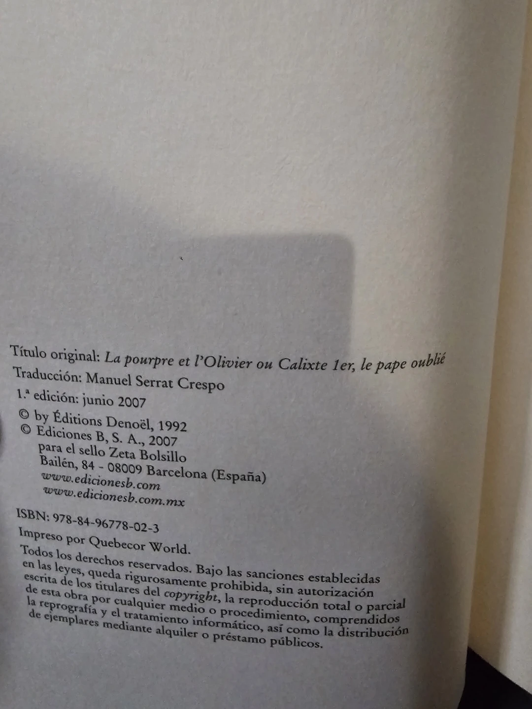 El Papa Olvidado (Calixto I) by Gilbert Sinoué - HardCover - photo 2