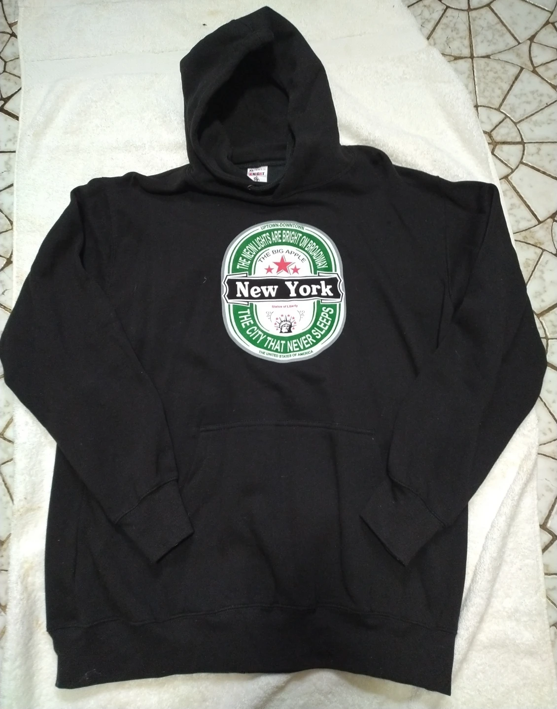 Knight Black New York Graphic Hoodie Sweatshirt XL
