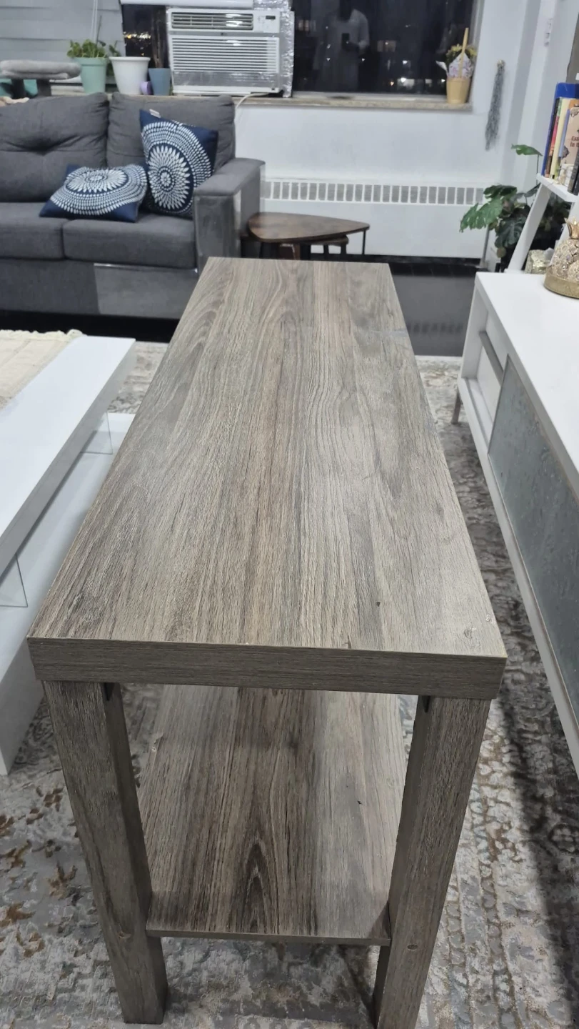 Grey Wood Console Table with Shelf - photo 4