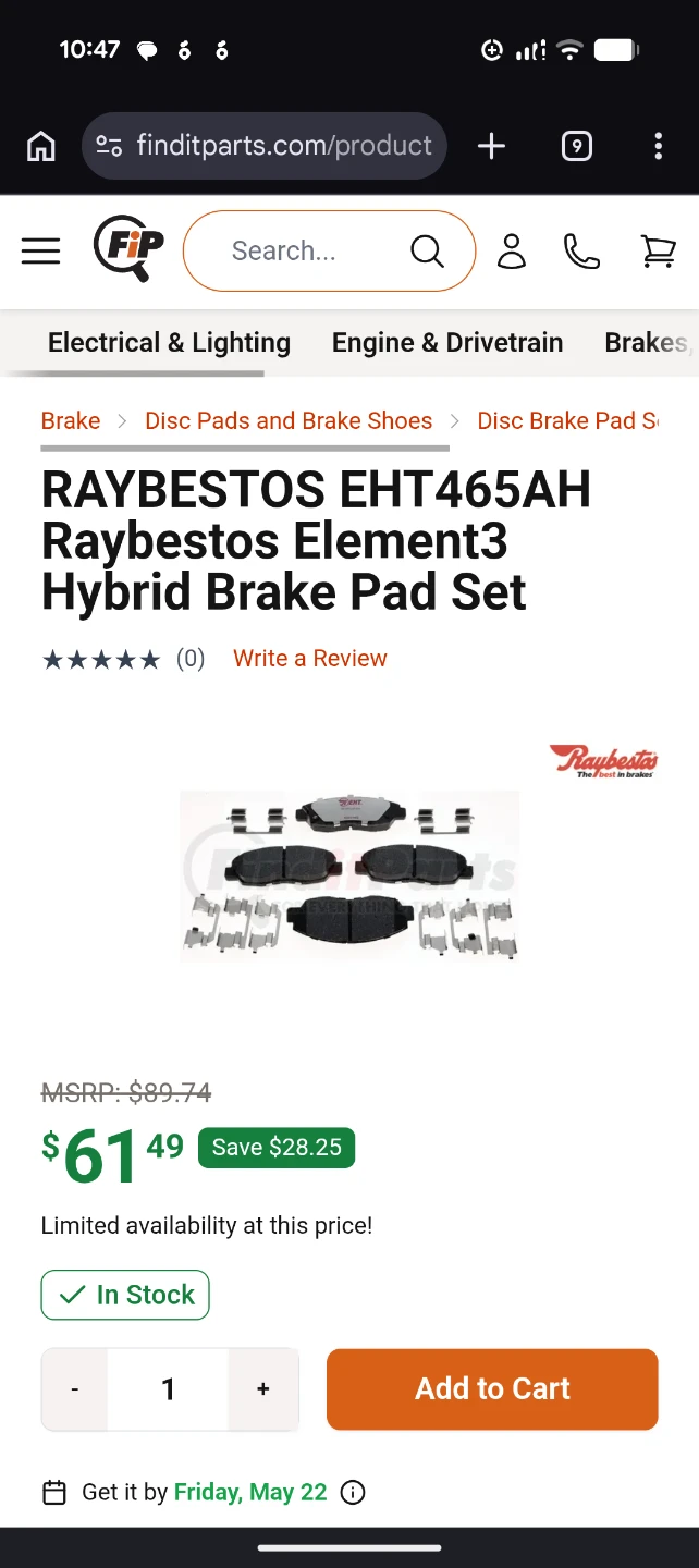 Raybestos Element3 EHT465AH disc brake pads - photo 4