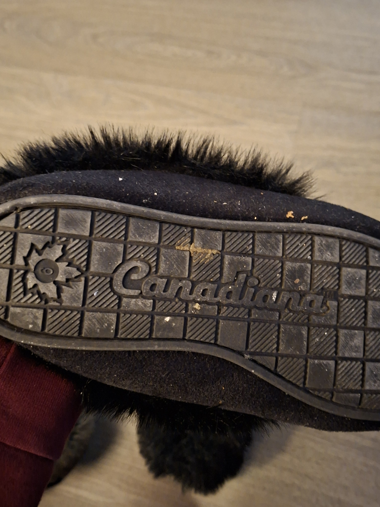 Canadians Black Faux Fur Slippers - Size 9 - photo 3