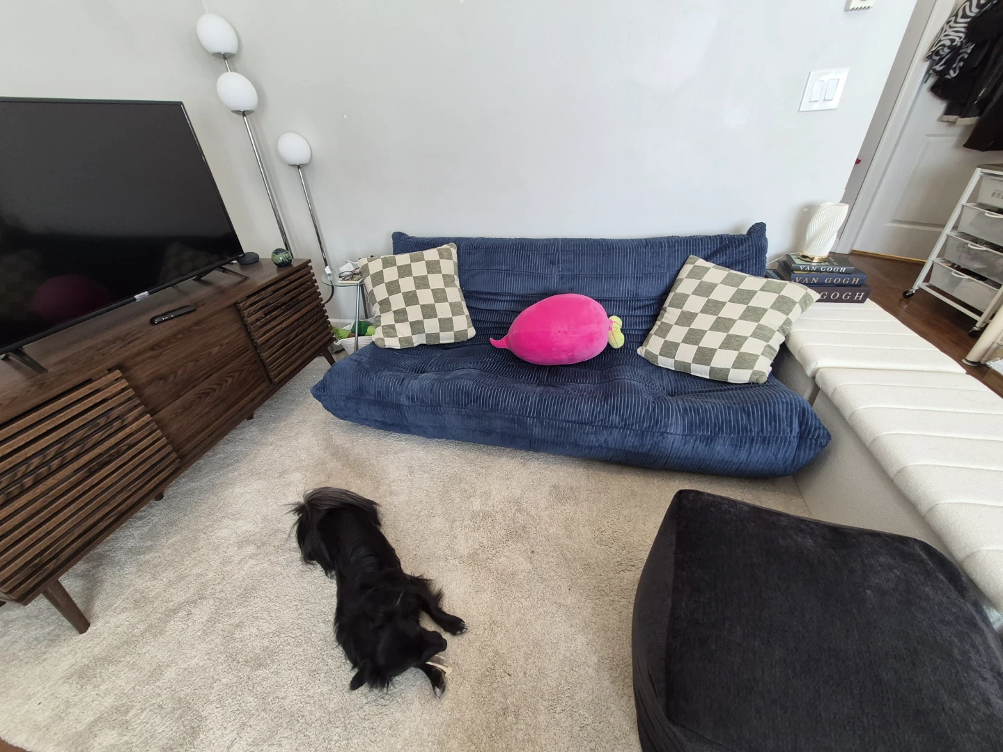 Blue Corduroy floor sofa