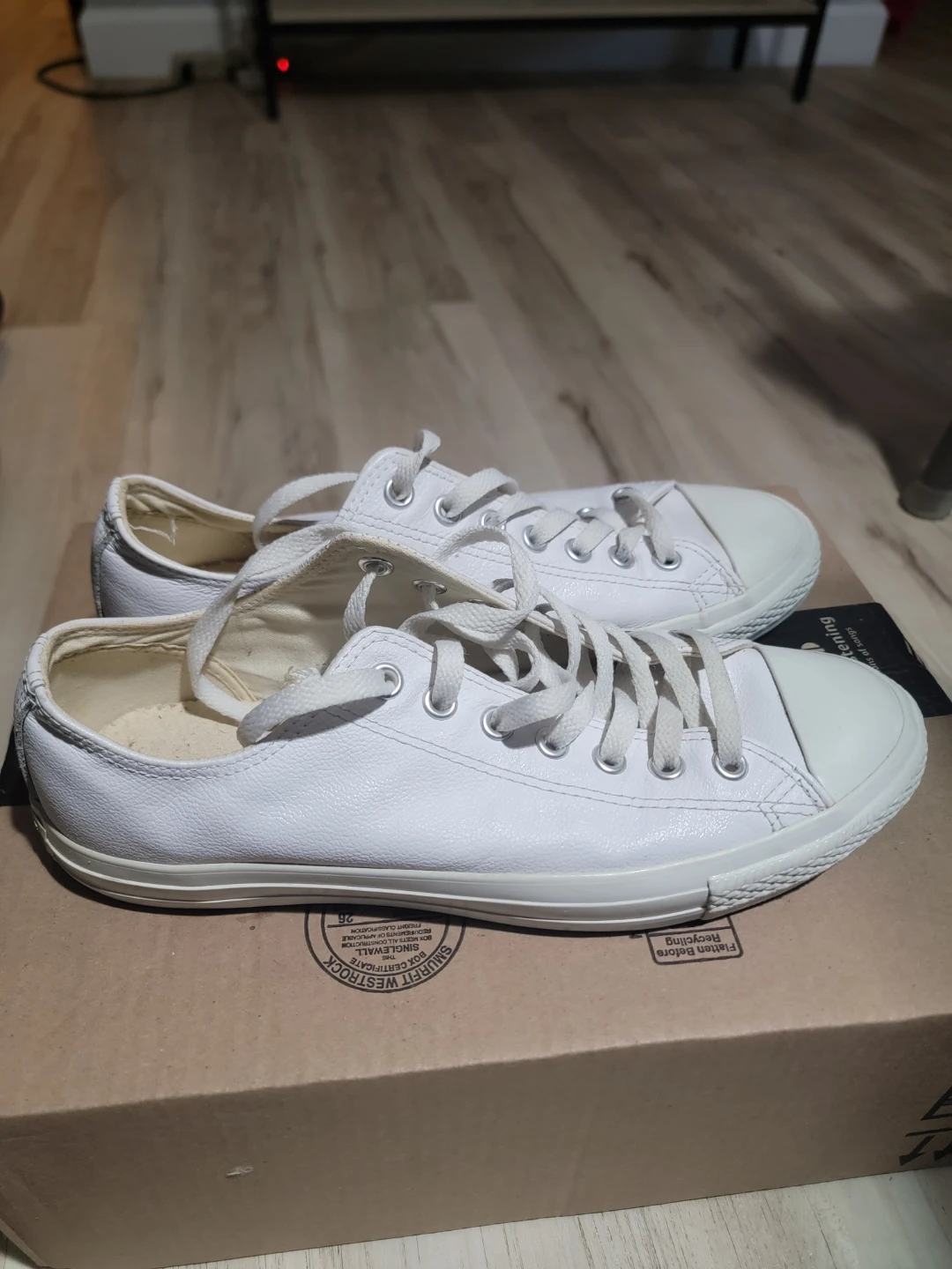 Converse Chuck Taylor All Star White Leather Low Top Sneakers - photo 3