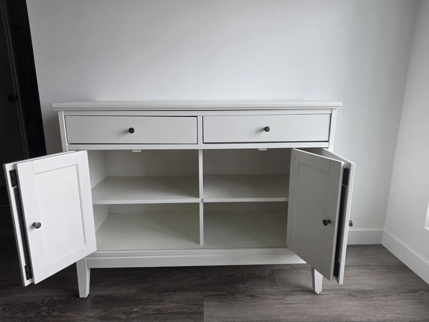 White Accent Cabinet with Two Doors and Two Drawers - photo 2