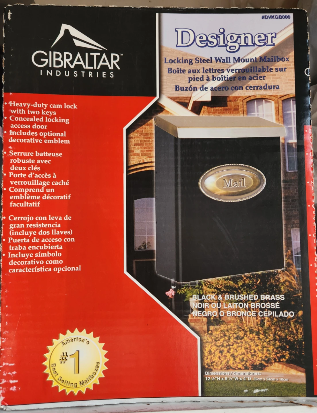 Gibraltar Industries Designer Locking Steel Wall Mount Mailbox