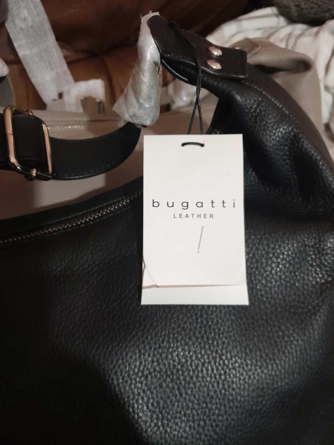 Bugatti Leather Shoulder Bag - Black - photo 3