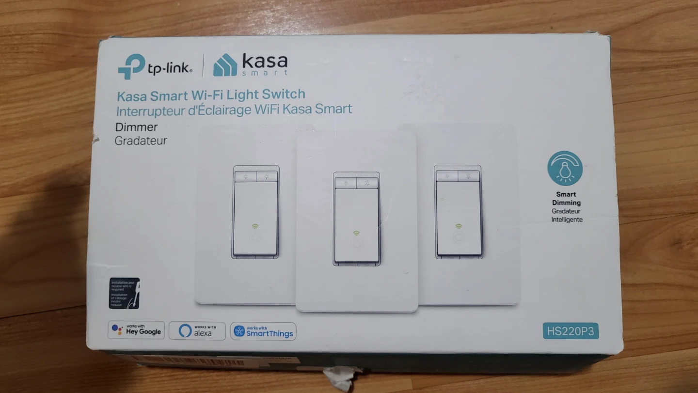 Kasa Smart Wi-Fi Light Switch Dimmer HS220P3