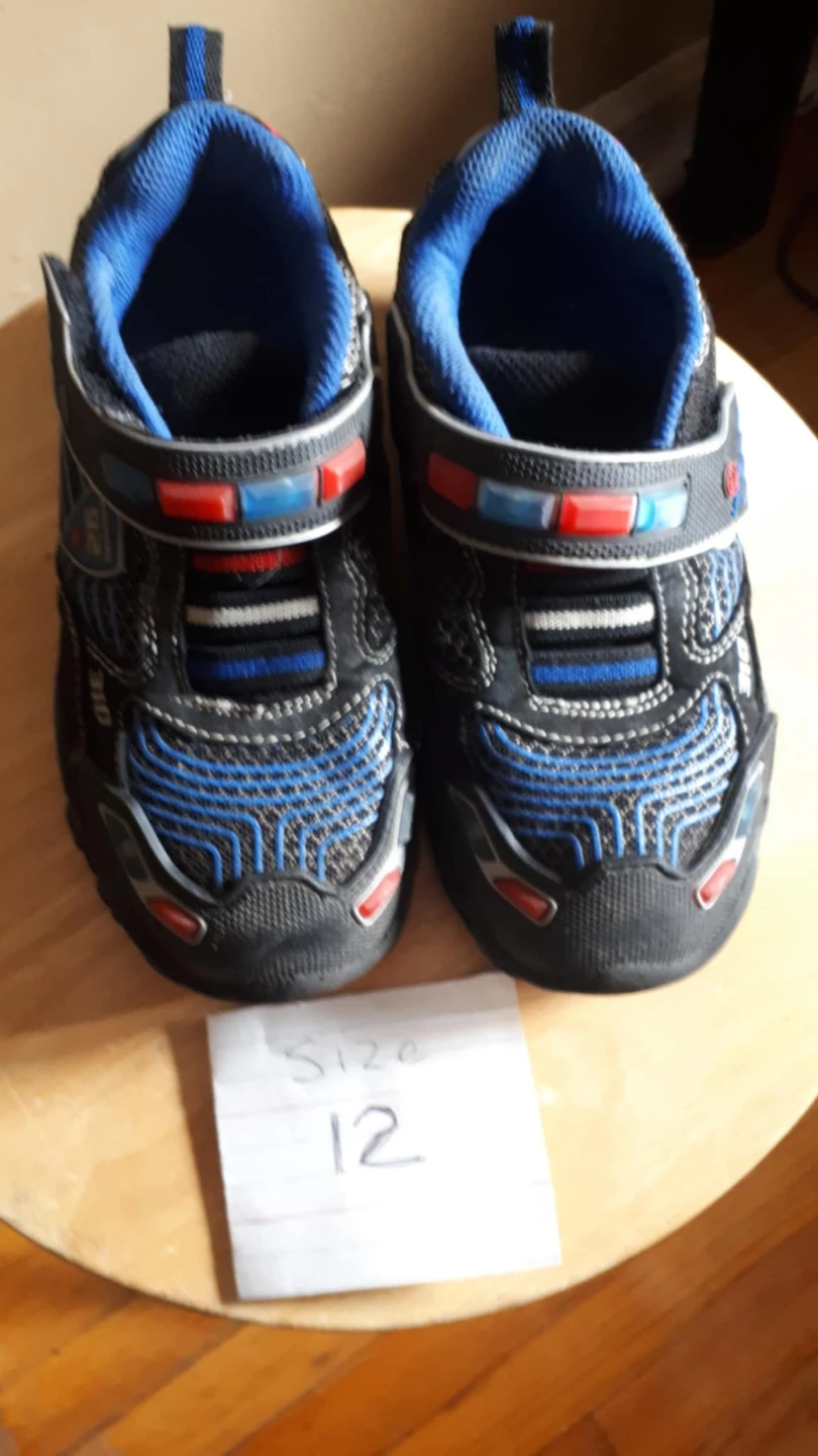 Skechers Kids' Black and Blue Athletic Shoes Size 12