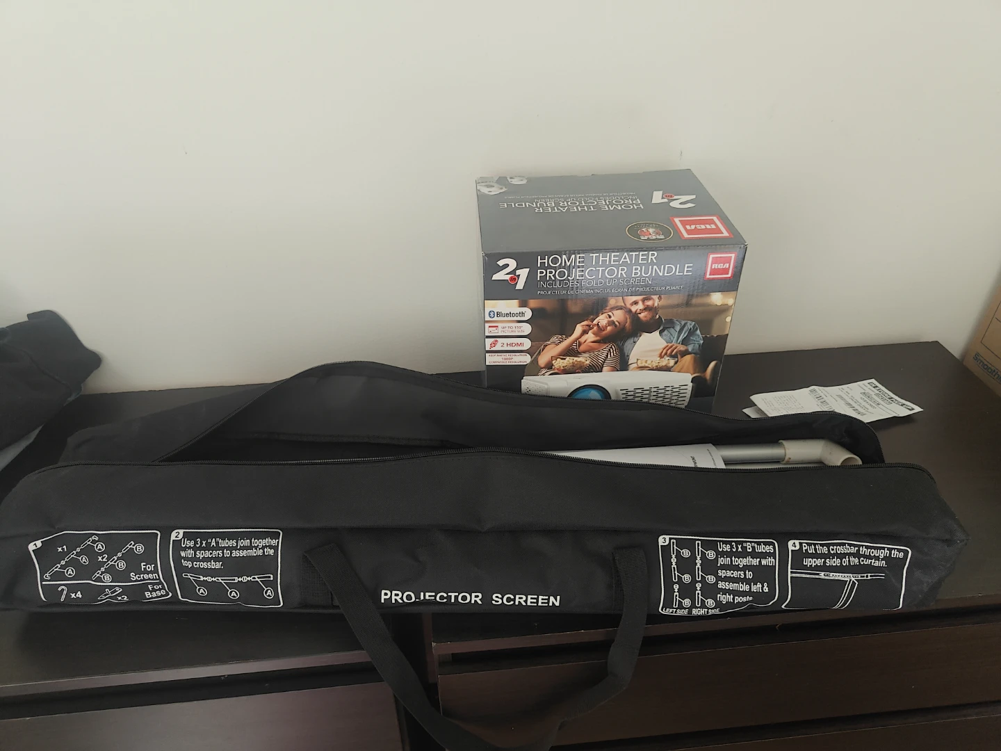 RCA 2-in-1 Home Theater Projector Bundle with 2 Fold Up Screens - photo 5