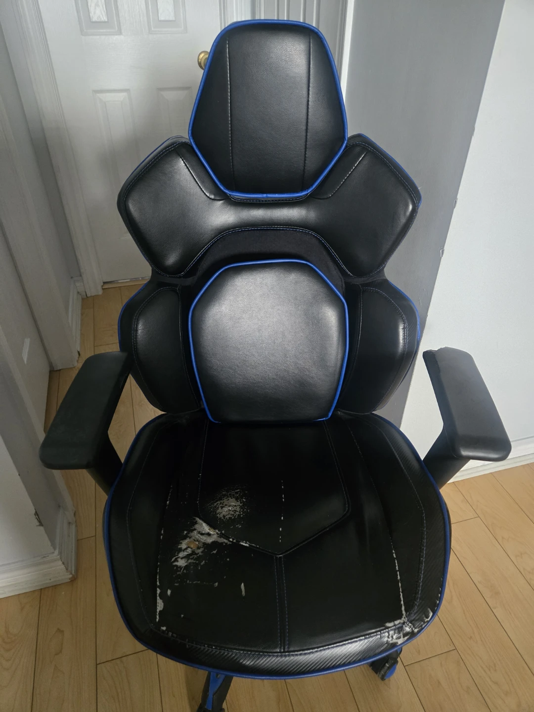 Black Gaming Chair with Blue Trim