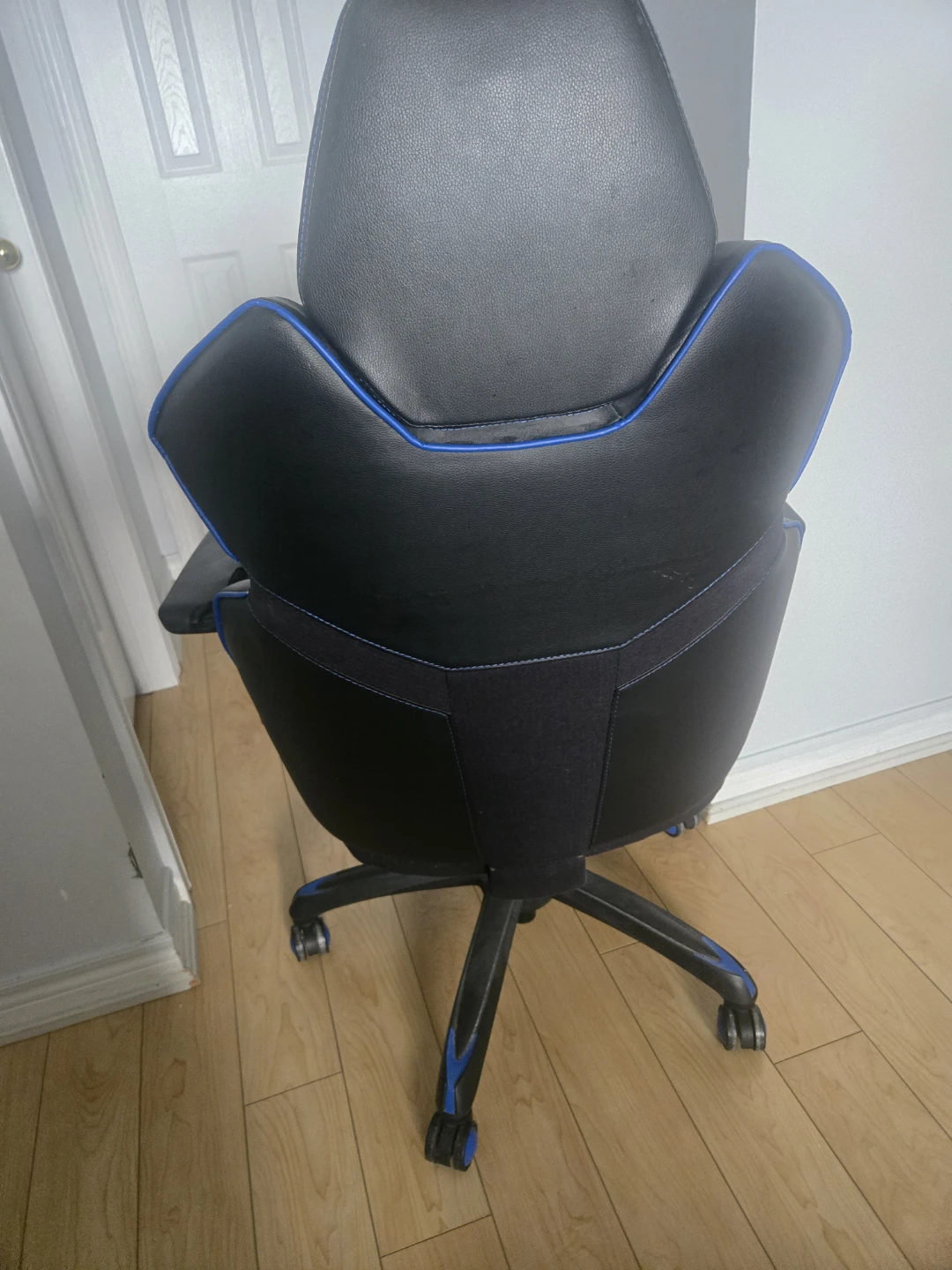 Black Gaming Chair with Blue Trim - photo 2