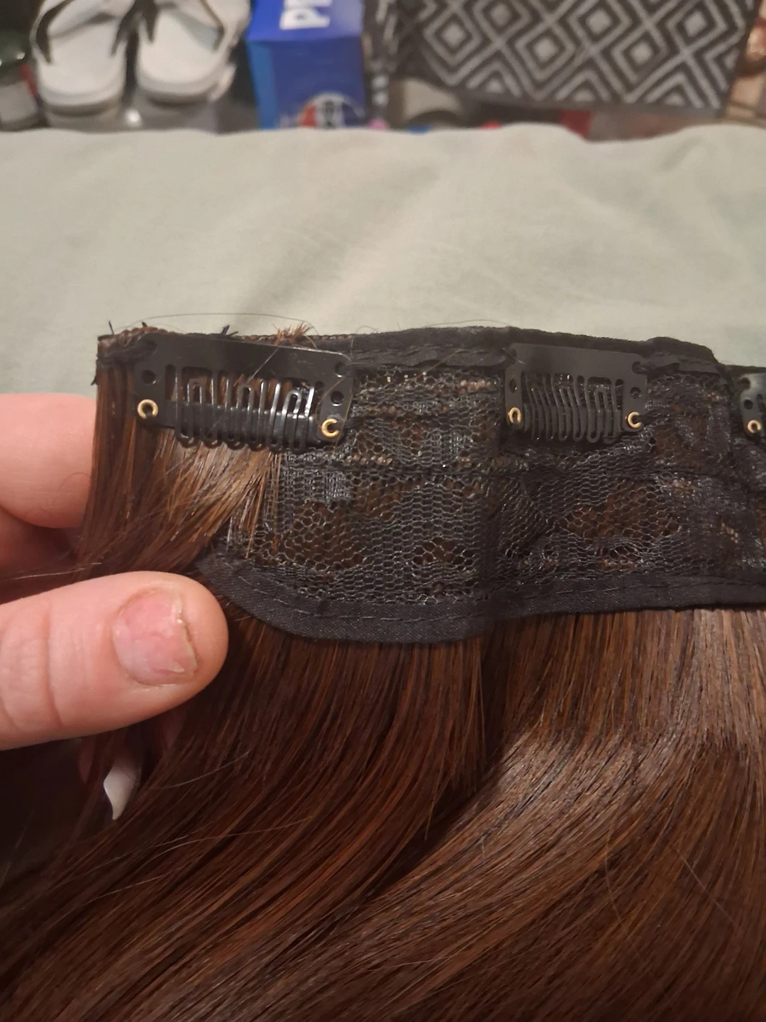 Clip-in Hair Extensions - Brown amd red tinsel - photo 4
