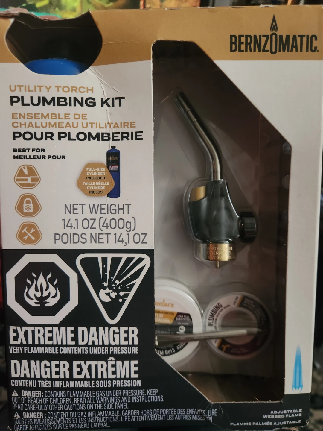 Bernzomatic Utility Torch Plumbing Kit with Full-Size Cylinder