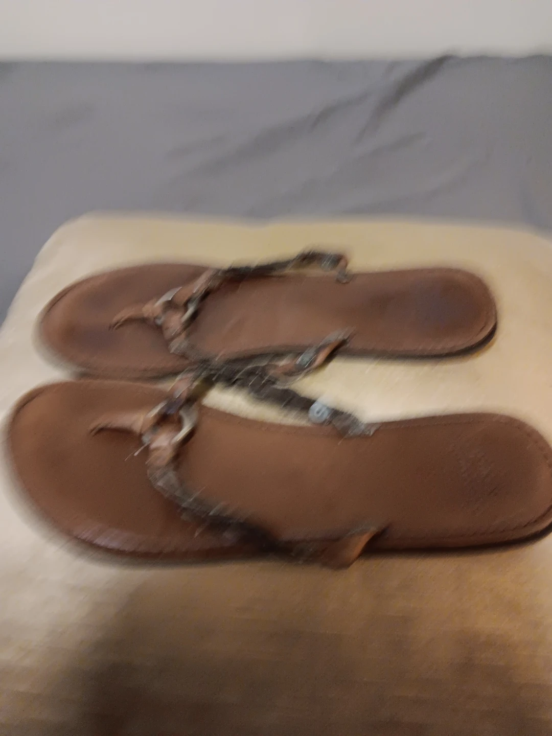 Brown Leather Flip-Flops - photo 2