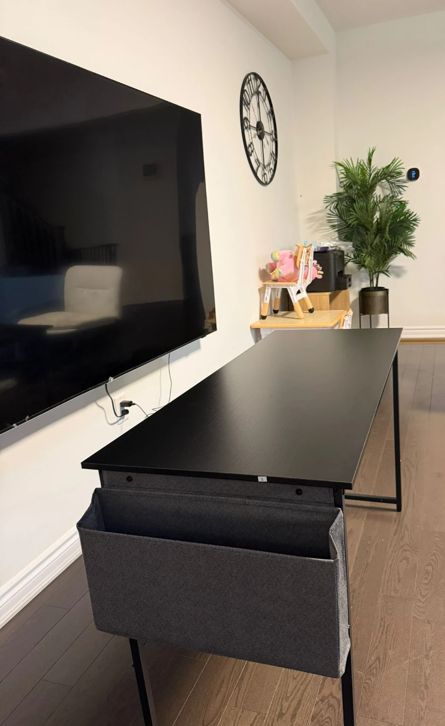 Black Metal Frame Computer Desk with Side Storage - photo 5