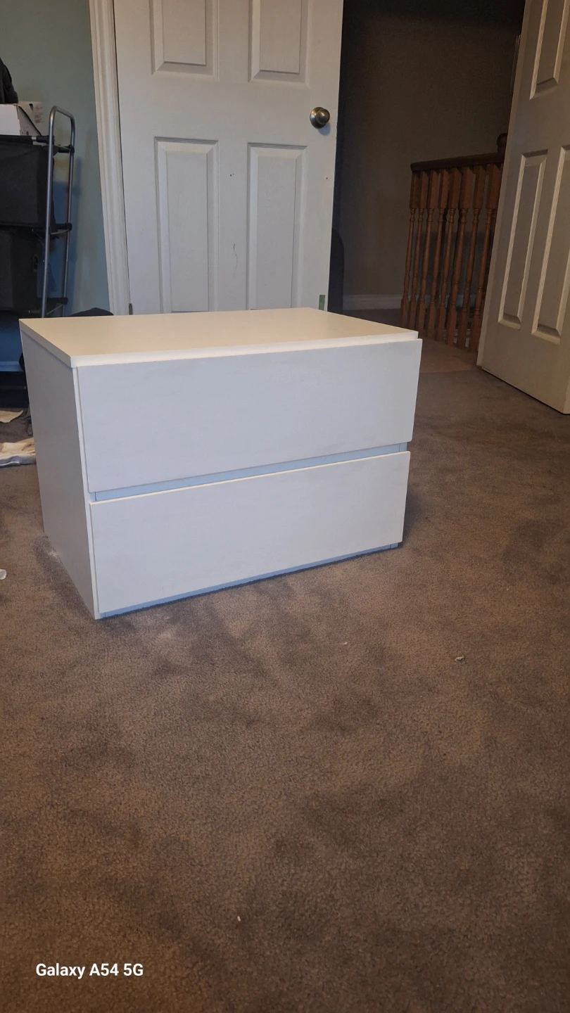 White 2-Drawer Nightstand - photo 3