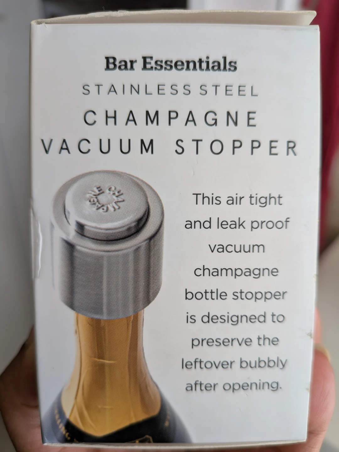 Bar Essentials Stainless Steel Champagne Vacuum Stopper - photo 2