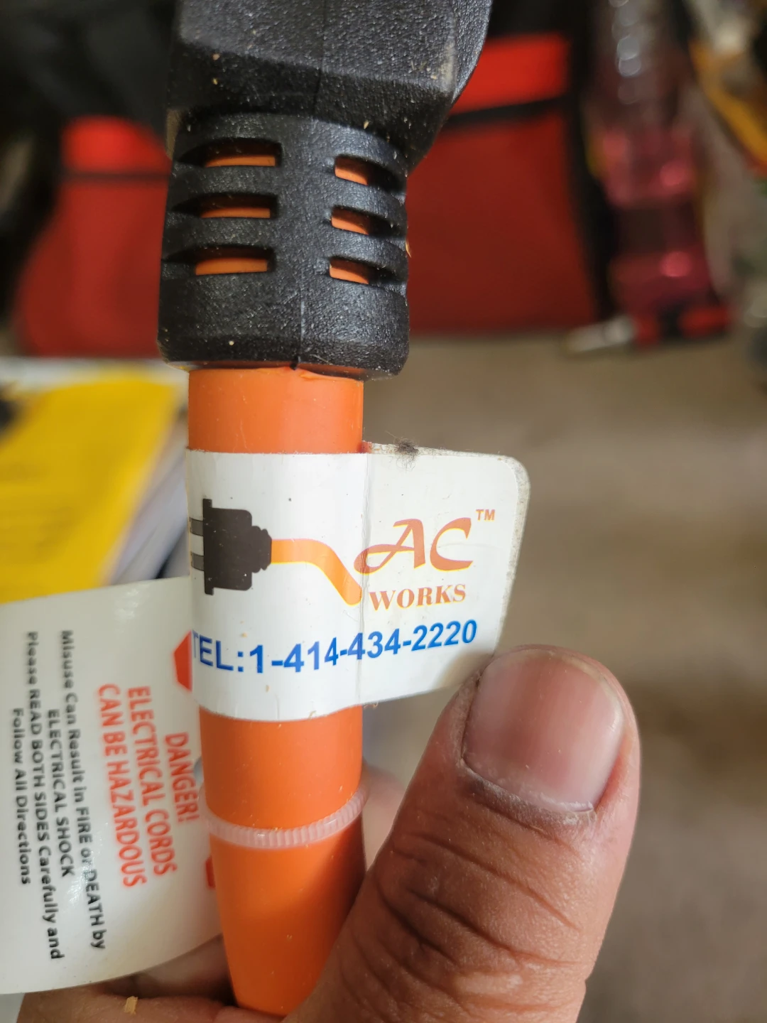 AC Works Orange Extension Cord Adapter
