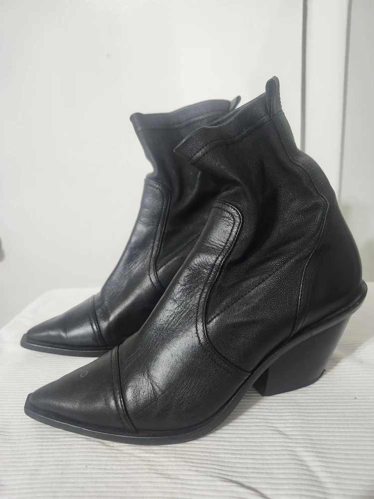 Black Leather Ankle Boots