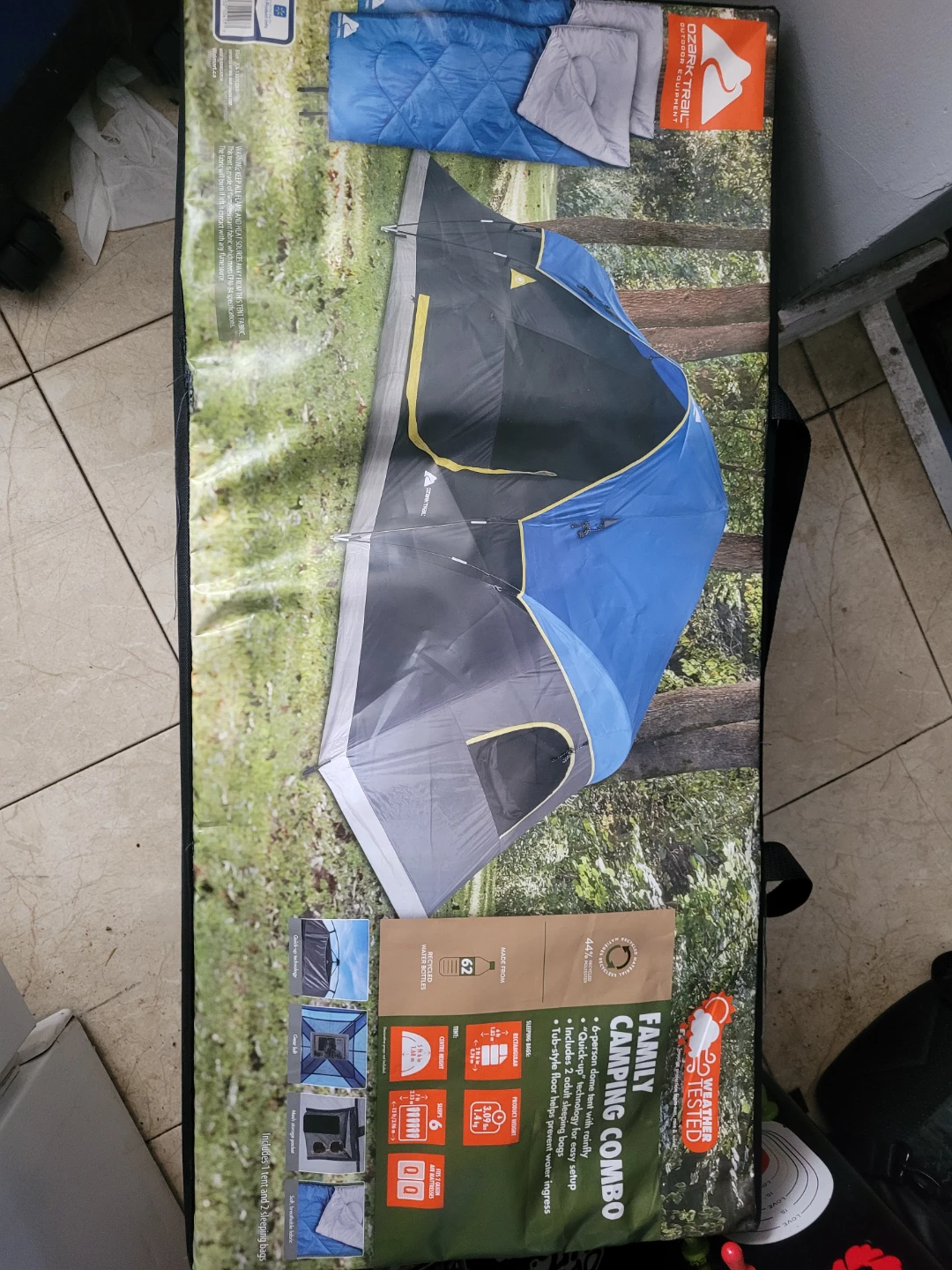 Ozark Trail Family Camping Combo Tent with 2 Sleeping Bags