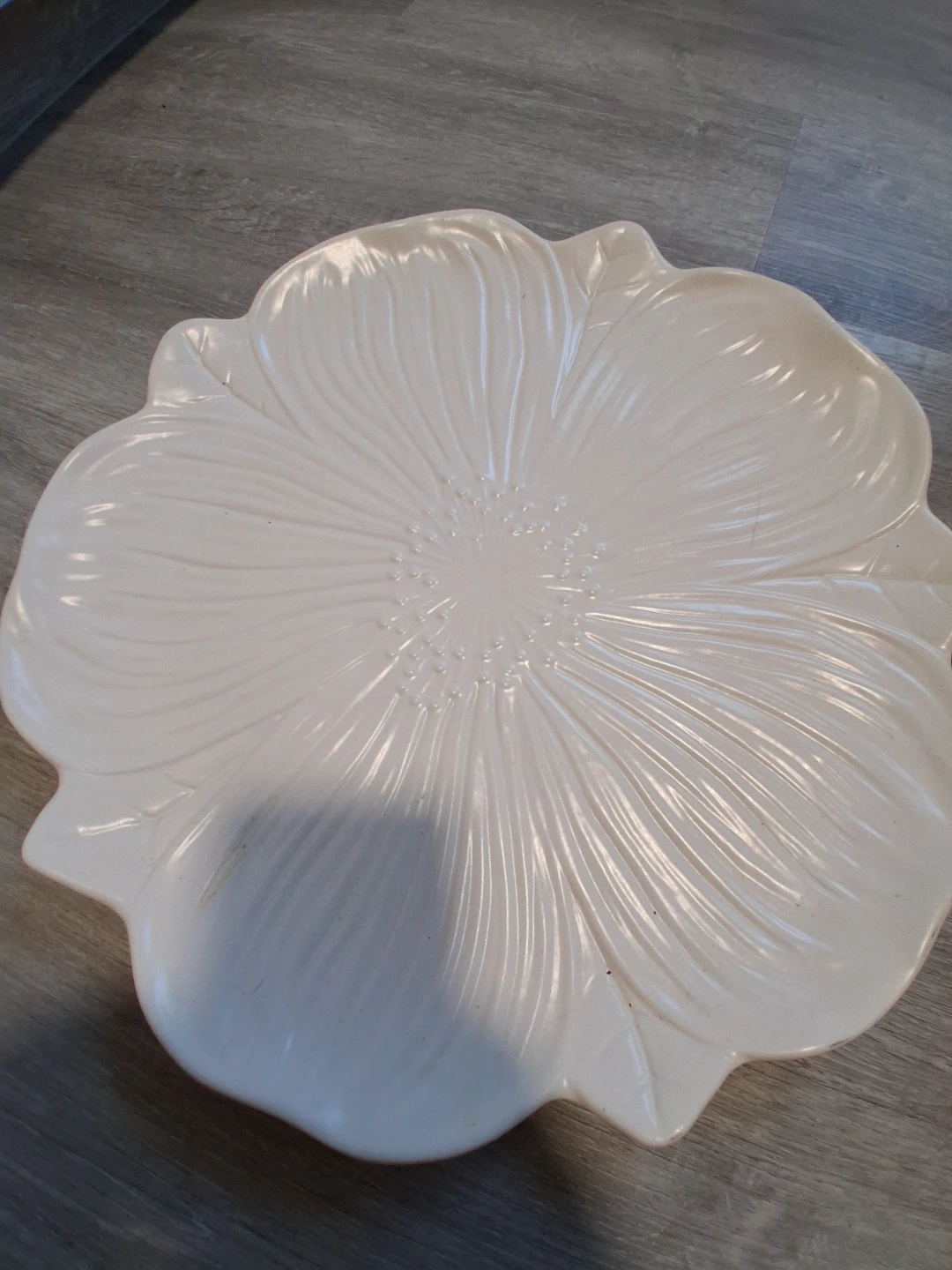 White Ceramic Flower Serving Platter