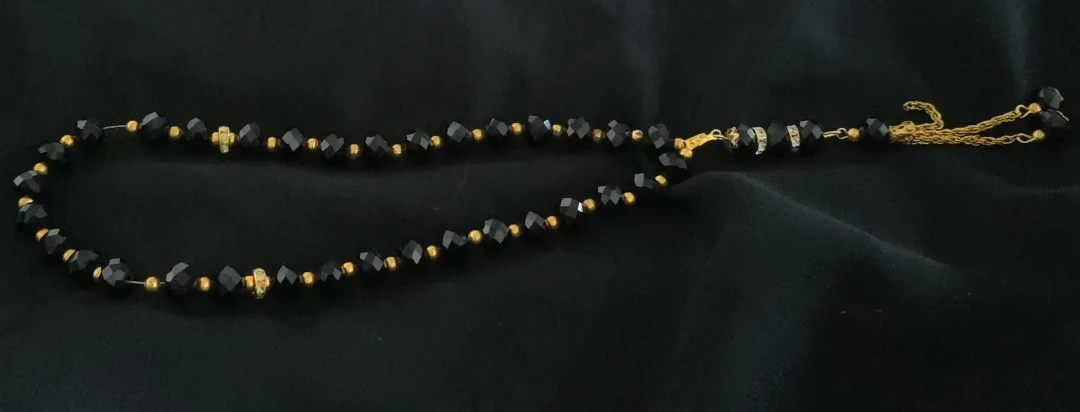 Black and Gold Crystal Prayer Beads