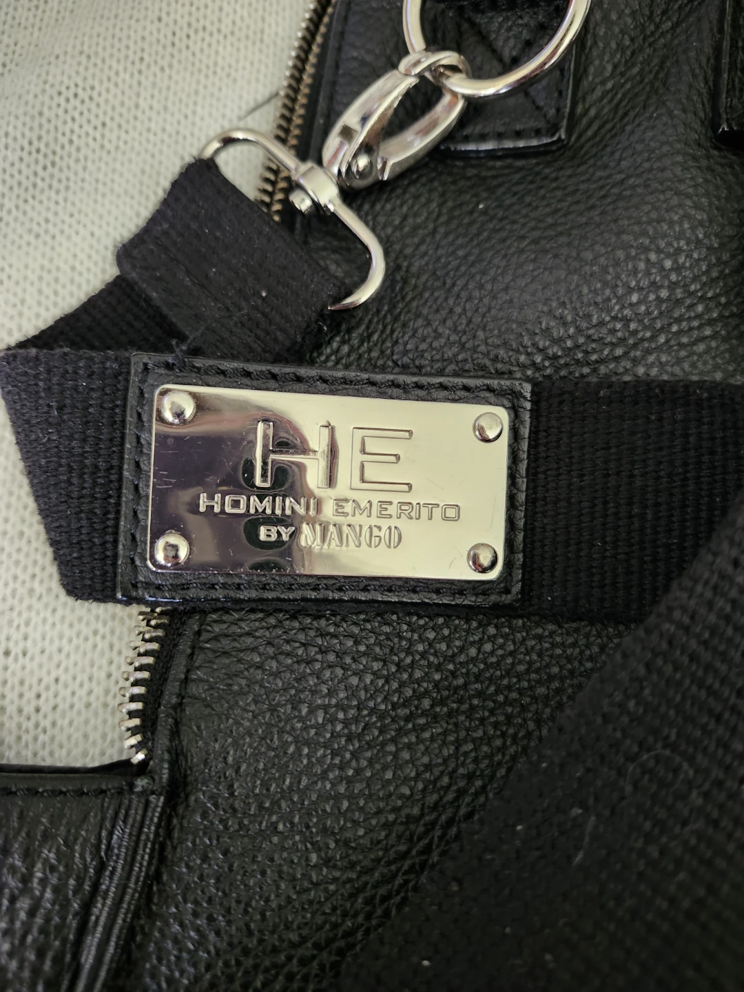 Homini Emerito by Mango Black Leather Tote Bag Unicorn Design - photo 2