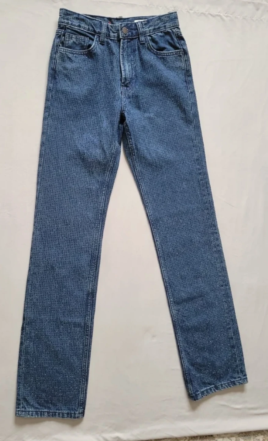 ZARA ZW COLLECTION BOOTCUT HIGH WAIST RHINESTONE JEANS