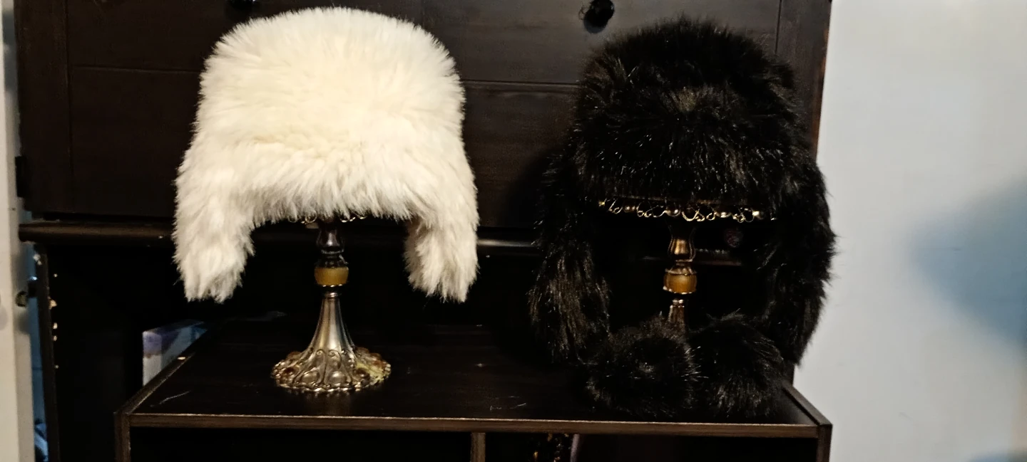 Black Faux Fur Ushanka Hat festival hats. - photo 4