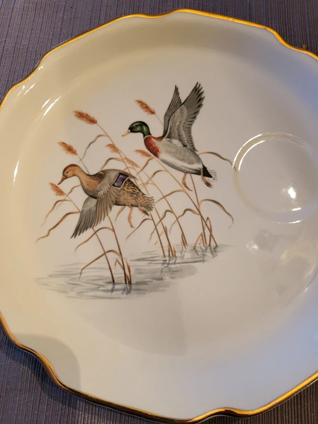 Set of 3 Georgian China Snack Plates with 22kt Gold Trim - photo 2