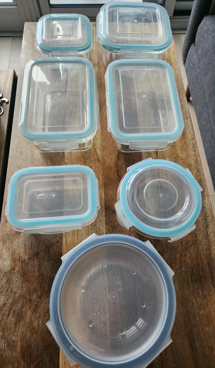 Set of 7 Glass Food Storage Containers with Lids - photo 2