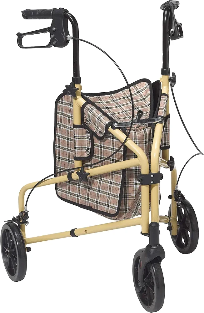 Drive Medical Tri-Walk 3-Wheel Rollator Walker with Bag