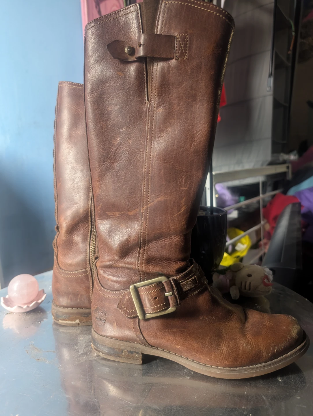 Timberland Brown Leather Knee-High Boots
