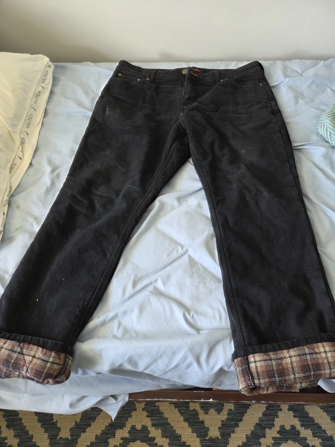 Flannel Lined Thick Denim mens jeans