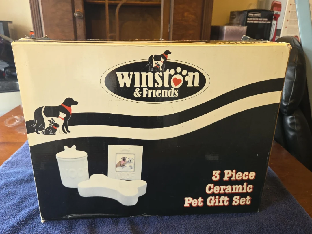 Winston & Friends 3 Piece Ceramic Pet Gift Set