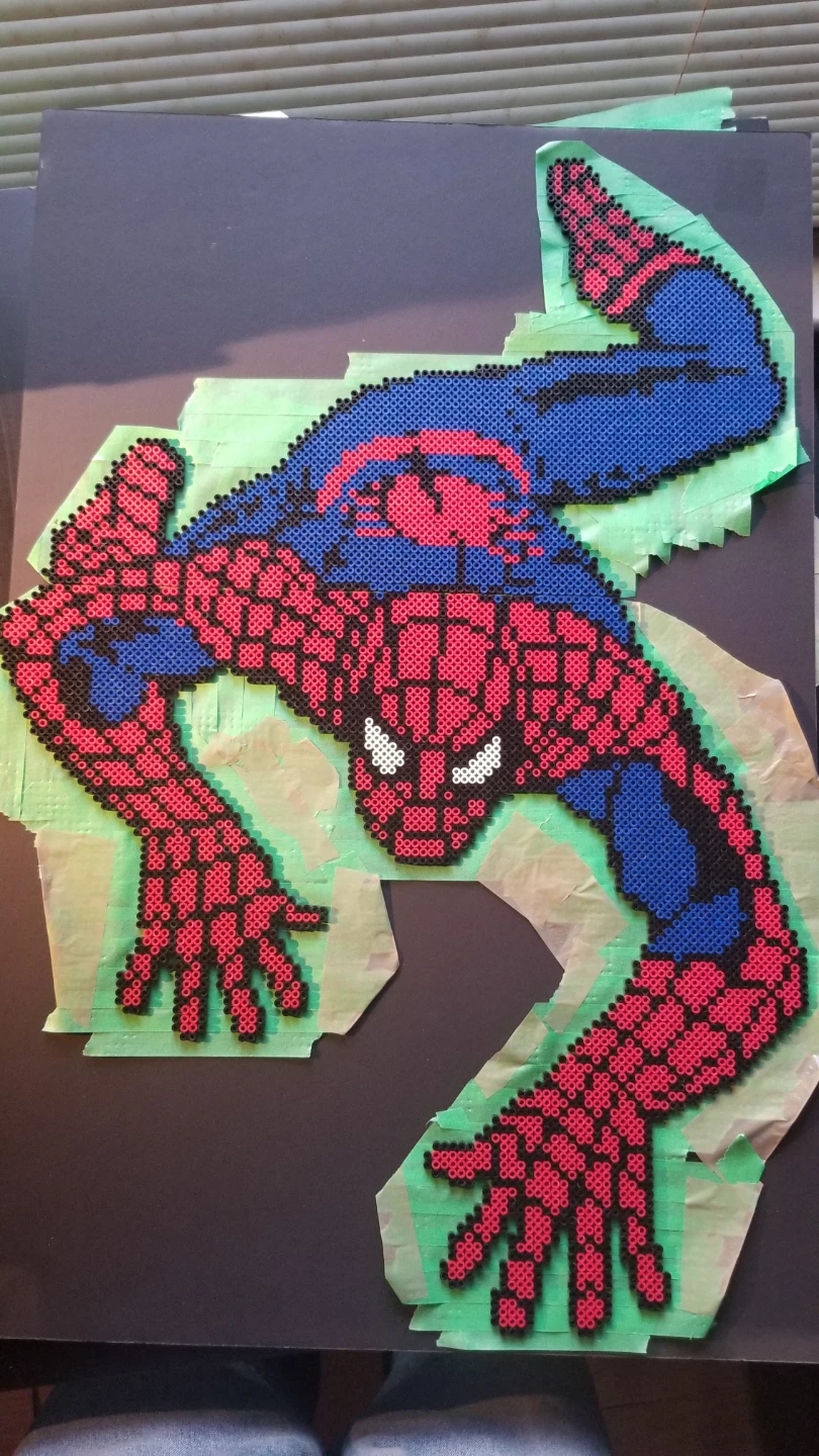 Perler Bead Spiderman Wall Art