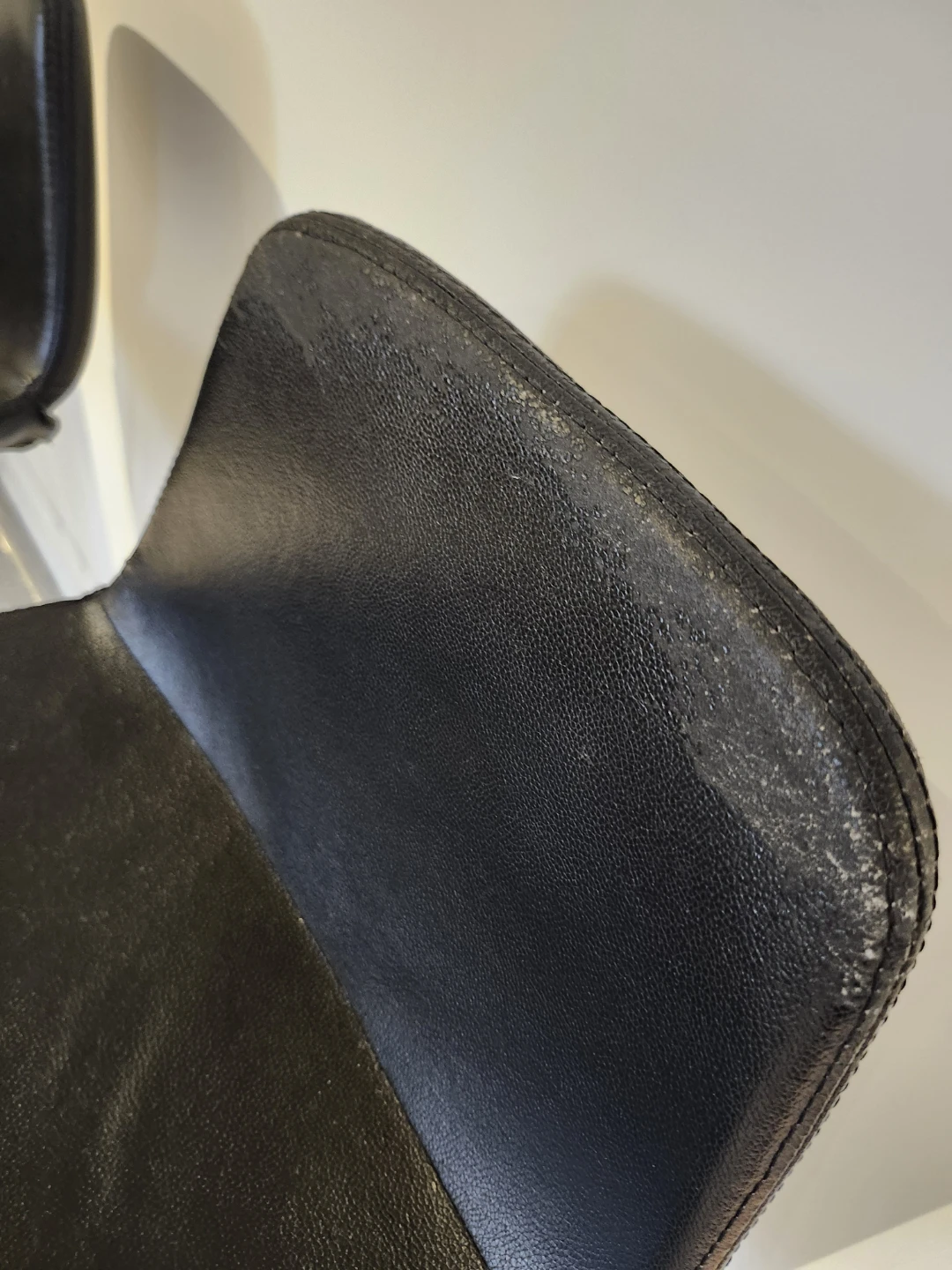 Set of 3 Black Leather Bar Stools - photo 4