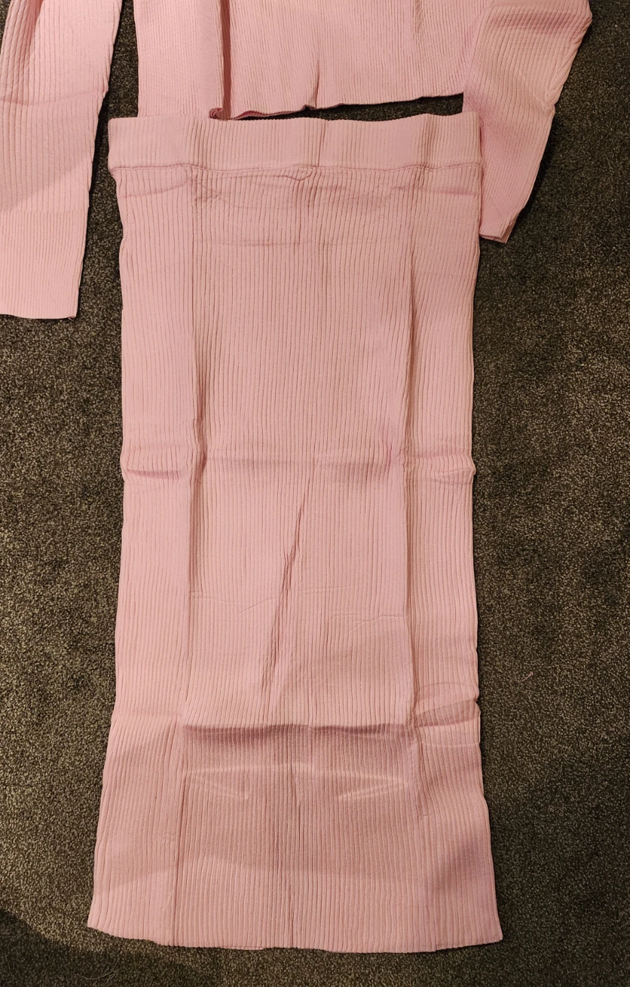 PrettyGarden Pink Ribbed Knit Crop Top & Midi Skirt Set - XL - photo 5