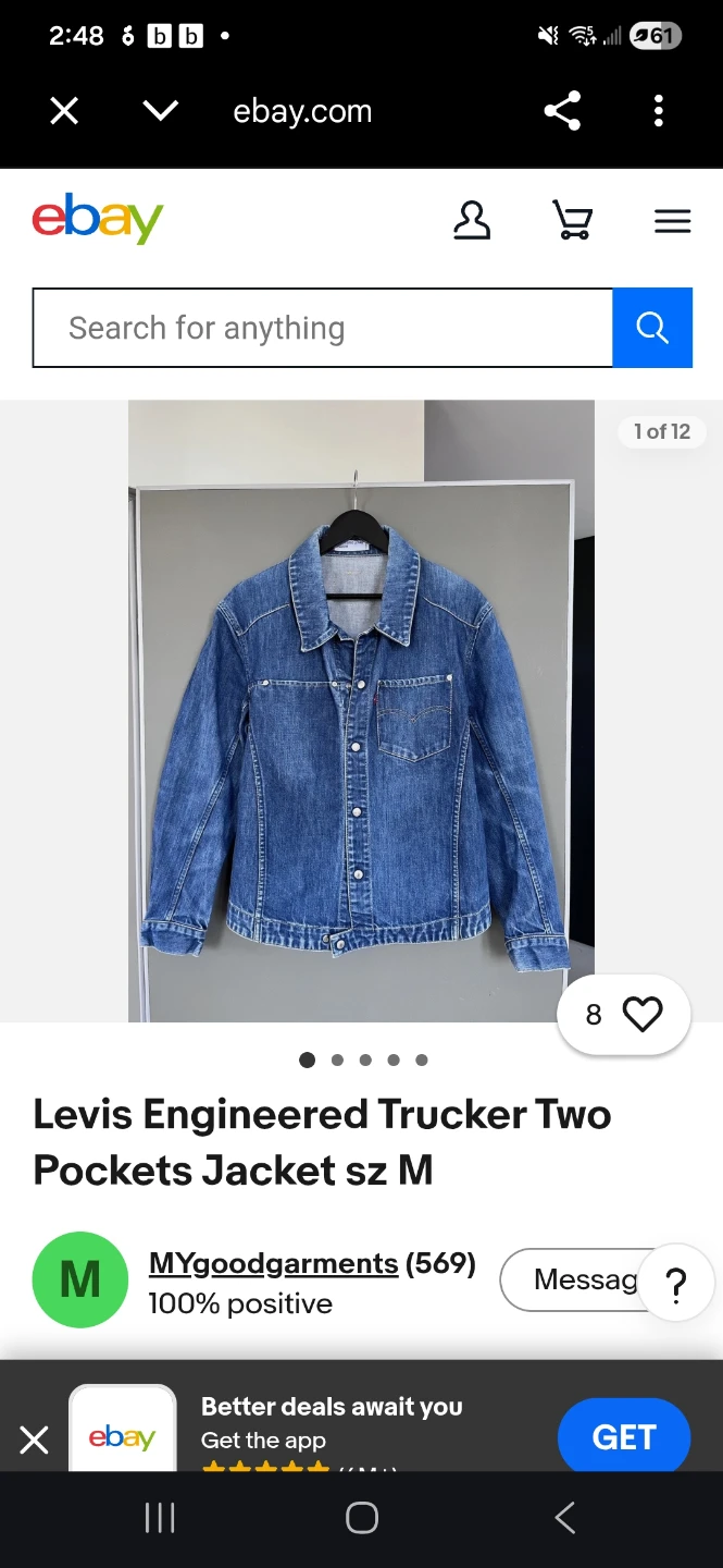 Levi's Engineered Jeans Trucker Jacket Medium - photo 3